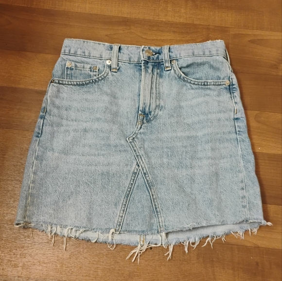 Everlane Dresses & Skirts - Everlane Distressed Hem Denim Skirt Sz 25